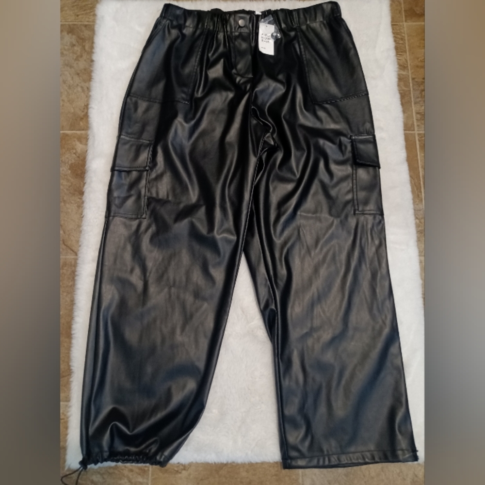 Faux leather pants